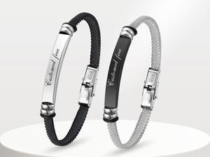 MP Custom Bracelet Personalized Name ID Date Engraving Bangles ,Non Tarnish Strap Stainless Steel Jewelry ,Daily Decor Accessories for Men ,Gift for bf valentine elegant anniversary popular high quality brother birthday Matching cuff Love