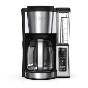 Ninja 12-Cup Stainless Steel Coffee Maker, Glass Carafe, CE250