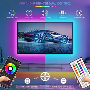 K- RGB LED Strip Light, Music Synchronous Color Changing Rope Light with Application and  Remote Control for Bedroom, Party, Christmas, Kitchen Room Decoration-22