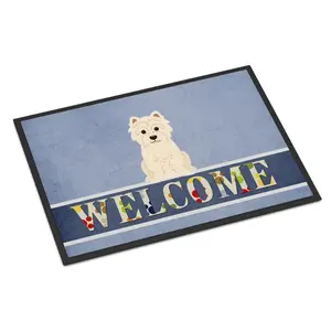 212 MAIN Westie Print Felt Floor Mat - 18x27 in., Decorative Felt Rug for Indoor/Outdoor Use (Model BB5623MAT), Decorative Rug