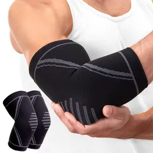 PhysFlex Elbow Brace 2 Pack for Tennis & Golfer's Elbow Pain Relief - Elbow Compression Sleeve for Weightlifting, Workout, Fitness, Arthritis, Bursitis - Tendonitis Elbow Brace for Men & Women