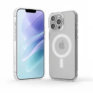 Full Transparent HD Magnetic Wireless Charging Case, Shockproof Air Cushion Design, Fits iPhone 17 16 15 14 13 12 11 Pro Max Plus