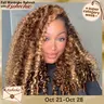 [3 In 1 Half Wig] Cheetah Beauty P4/27 Highlight Burmese Curly Glueless Half Wig Seamless Flip Over Drawstring Wig Wear Go Half Wig Invisible Hairline Glueless Afro Kinky Curly Human Hair Beginner Friendly #SohoChic #tiktokshopstockup