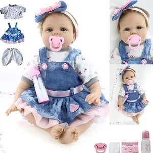 20 Inch (Approximately 50 Cm) Realistic Baby Girl Doll With Feeding Toy Accessories, Suitable For Children Over 3 Years Old