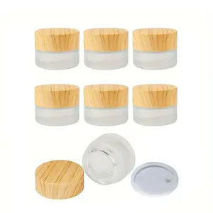 3/6 Pcs 5ML 0.18oz Frosted Glass Storage Jar, Canister, Elegant Finish, Perfect for Travel Decanting, Daily Desktop Organization