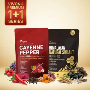 VIVONU Premium 1+1 Series | Quick-Start Kit | Cayenne Pepper Softgels + Himalayan Shilajit Gummies | Contains Cayenne Pepper Beetroot Hyaluronic Acid Vitamins E D3 and K2  Natural Ingredients