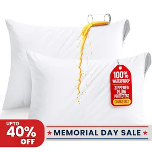 Utopia Bedding Pillow Protectors with Zipper, Bed Bug and Dust Mite Proof Pillow Covers, Ultra Soft Pillow Encasements, Moisture Wicking and Waterproof Pillow Cases