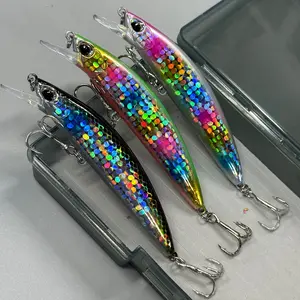 3-Pack Far Casting Wobbler Minnow Fishing Lures 10cm 29g Laser Bionic Reflective Coating Heavy Weight Long Cast Universal Sea Use Fishing Lures Kit