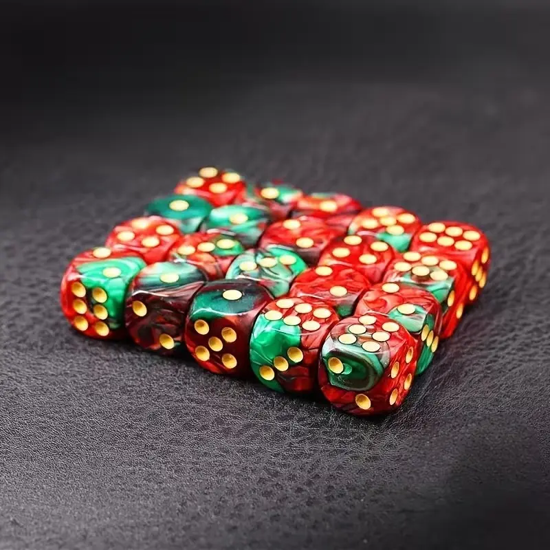 Vibrant Dual-Color D6 Durable Dice Set, Six Dynamic Gaming Pieces, Enhance Your Game Experience, Perfect for Roleplaying and Board Games