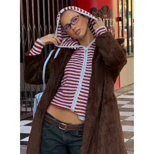 Superstars Zip Through Hoodie Blue / Red Stripe