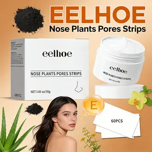 EELHOE Nose Plants Pores Strips - Charcoal & Aloe Blackhead Remover Strips, Nose Patches for Pore Minimizing, Nasal Patch, Skin Care