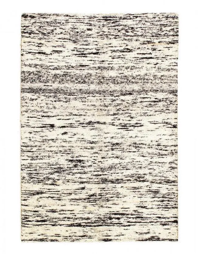 Canvello Handmade Black Modern Sari silk - 4'1'' X 5'11''