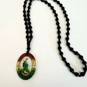 Handmade San Judas Tadeo Bead Rosary 24”