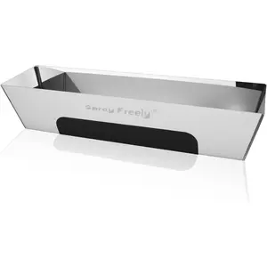 Drywall Mud Pan Stainless Steel Mud Pan Sheared Edges for Easy Knife Cleaning Perfect Size for Larger Drywall Knife Suitable For Mortar Mixing Cement Putty And Paint 14 Inch 1 Pack