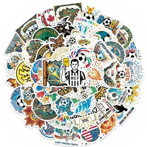 100/200-sheet World Cup Theme Sticker Set, Graffiti Football Stickers and Cartoon Animal Football Stickers, Waterproof Non-Dry Adhesive Stickers