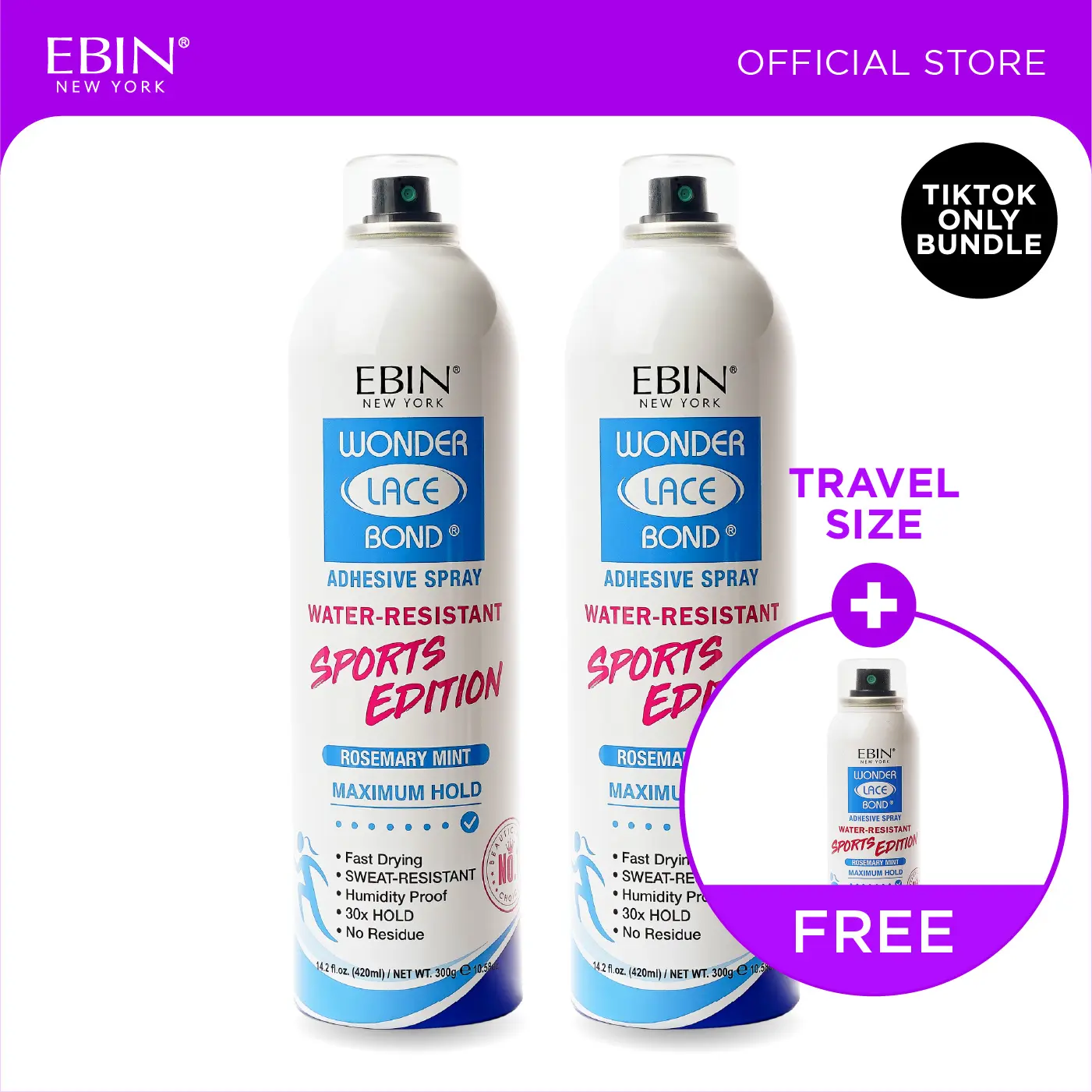 EBIN Sports Edition Adhesive Spray Set with FREE Travel size spray EBIN Sports Edition Adhesive Spray Set with FREE Travel size spray