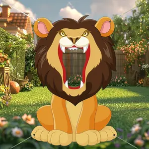 2D Photo Booth Props, Large Lion Photo Background | Carnival Circus Party Photography Background, Jungle Theme, Polyester Fiber Material