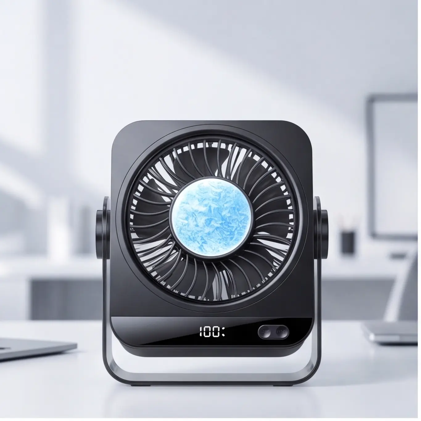 2-in-1 Wall Mounted & Desktop Turbo Fan, 199 Speed Levels Portable Cooling Fan with LED Digital Display, Powerful High Velocity Airflow, Ultra Quiet USB Rechargeable Personal Fan for Office Bedroom Dorm Room & Travel