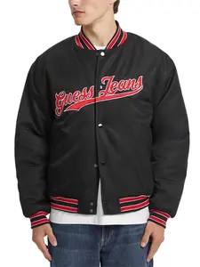 GUESS Jeans Male Script Patch Varsity Jacket