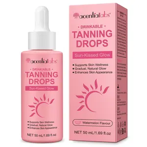 Acentiallabs Self Tanning Drops - USA Made with Natural & Organic Ingredients, Medium Face Tanning Drops to Add to Lotion, Moisturizing Bronzing Tanner for Face & Body, Toxin Free Tanner for Fake Tan