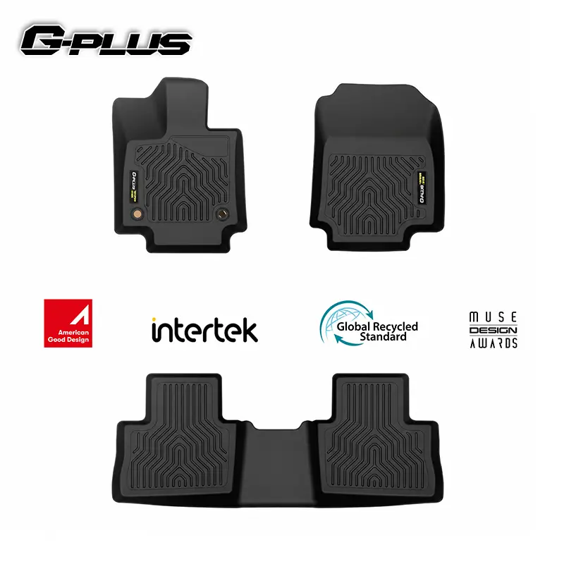 G-PLUS Upgraded TPE Floor Mats & Cargo Liner for Toyota RAV4 2019-2025 (Hybrid Included), Foldable, Waterproof, Anti-Slip Grip, Custom Fit, All Weather Protection, Full Coverage, 1st & 2nd Row, Black, 3PCS