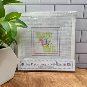 "Mahjong" with Joker Hat and Pink Bamboo Needlepoint Kit