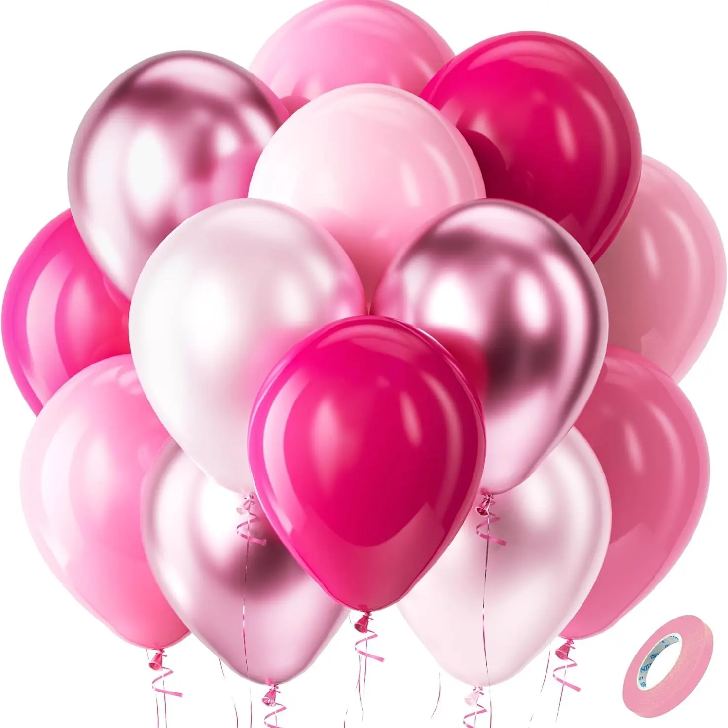 Latex Balloons Set, 52pcs Party Decorations, Balloon Party Supplies, Perfect for Birthdays & Weddings, Oval Shape, Ideal Princess Theme Events, Fancy Nancy Party Decorations