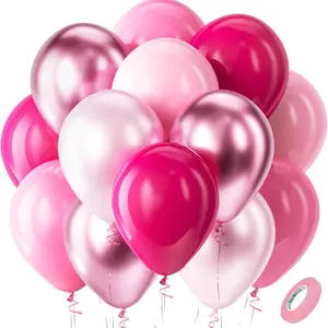 Latex Balloons Set, 52pcs Party Decorations, Balloon Party Supplies, Perfect for Birthdays & Weddings, Oval Shape, Ideal Princess Theme Events