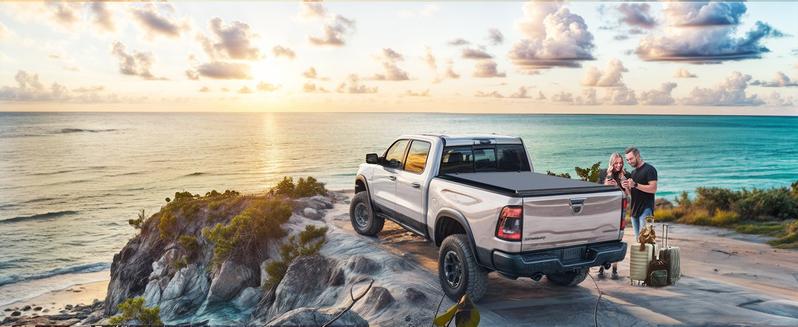 YITAMOTOR Soft Roll-Up / Hard Tri-fold Truck Bed Tonneau Cover Fits for Toyota Tacoma (Excl. Trail) 2016-2023, 5ft Bed with Track Rail System, Full Protection with Durable Double-Layer PVC Car Protector Car Accessories