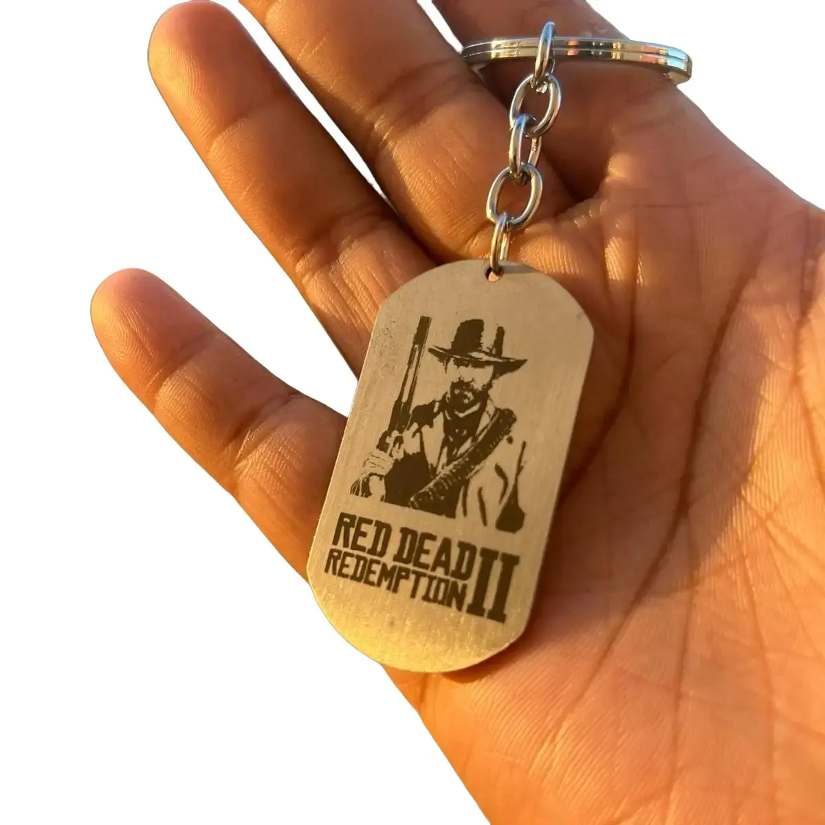Redemption Red RDR2 Dog Tag Keychain - Western-Inspired Style Game Enthusiasts Rockstar Games