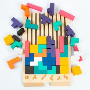 Wooden Blocks Puzzle Russian Brain Teaserntelligence Tovs Montessori Colorful 3D PuzzlesEducational Gift for Kids Ages Stem Toys StockingStuffers