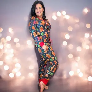 Shirley & Stone Gingerbread Man Jogger Lounge Pajama Set for Women - Nightwear, Loungewear Womenswear Comfort pajama set cozy two-piece loungewear pjs pajama sets women pajamas plus size christmas sleep comfy pyjama pant pj casual comfortable women's Prin