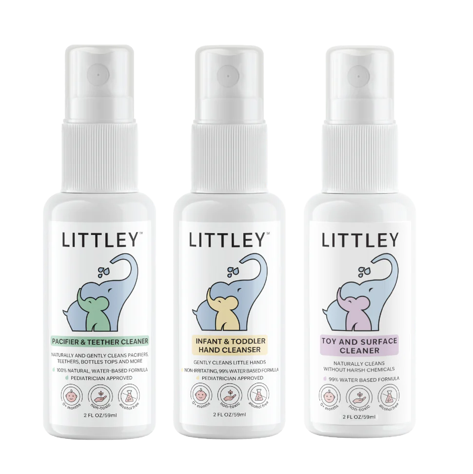 Littley Introductory Sample Pack - Pacifier Cleaner + Hand Cleanser + Toy Cleaner - 3 Pack of 2oz (6oz)
