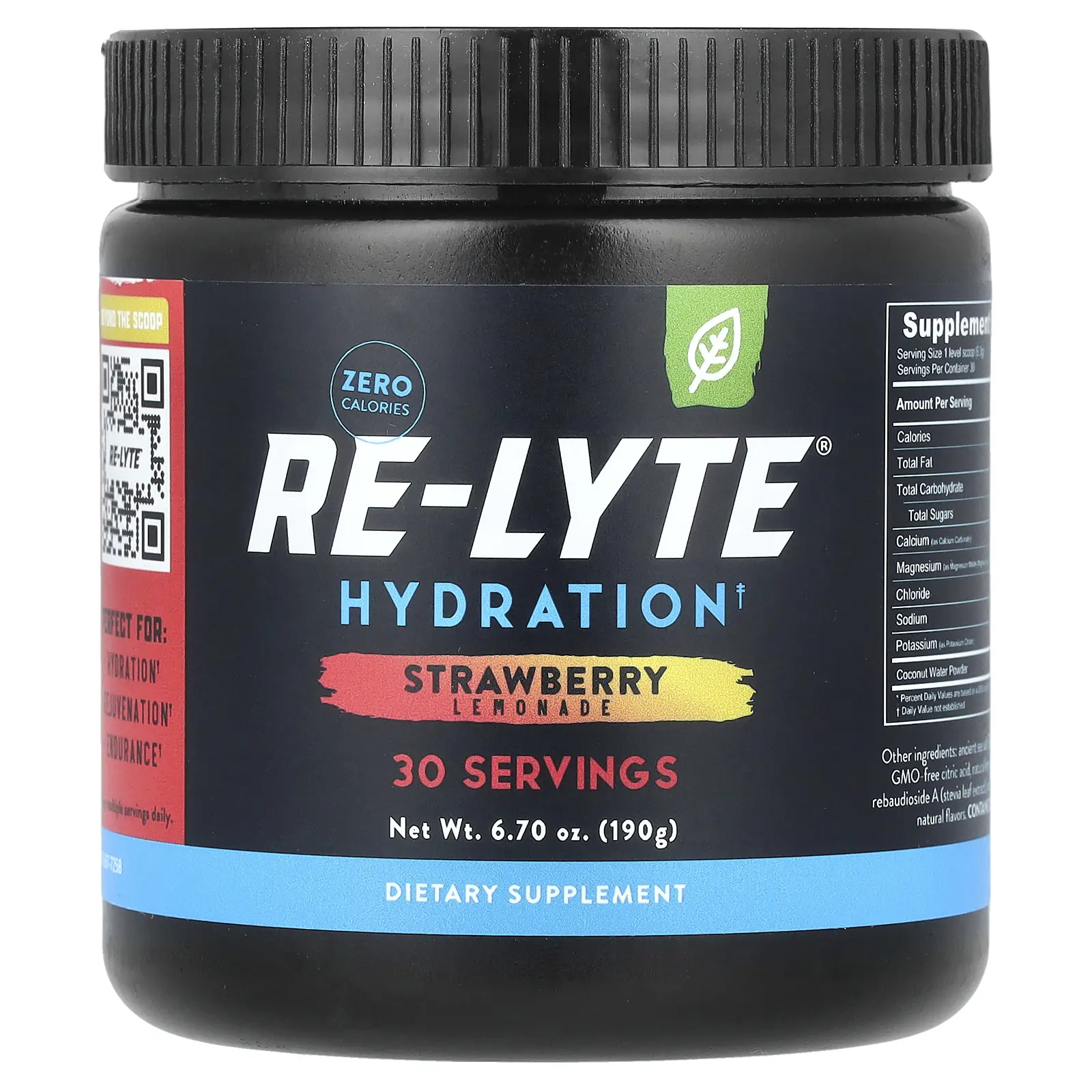 Redmond Re-Lyte® Hydration, Strawberry Lemonade, 6.7 oz (190 g) Redmond Re-Lyte® Hydration, Strawberry Lemonade, 6.7 oz (190 g)