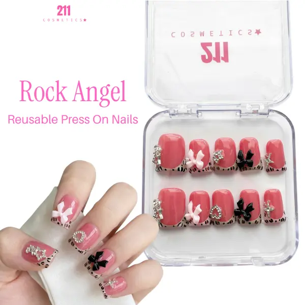 Reusable Rock Angel Press-On Nails, Beauty & Personal Care Nail Art Decoration Accessory