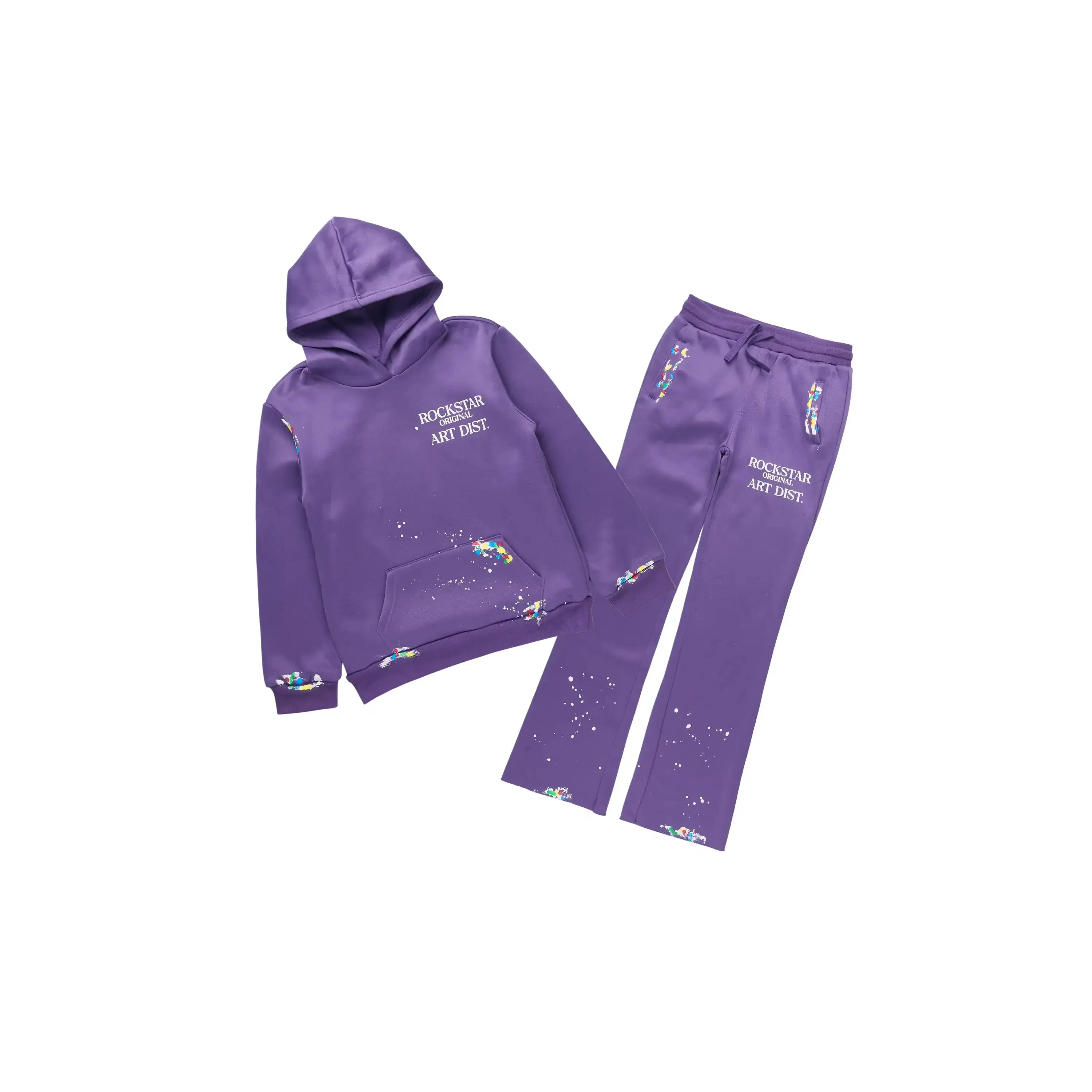 Girls Palmira 2.0 Purple Hoodie/Stacked Flare Track Set