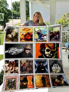 Hank Williams Albums 3D Fleece Sherpa Blanket, Gift For Fans, Birthday Gift Idea, Velveteen Plush Blanket, Halloween Christmas Gift, Bedroom Home Decor