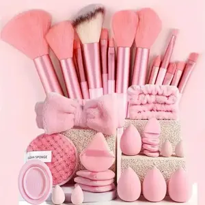 Professional Makeup Brush Set, 13/33/34pcs，Includes Beauty Blender, Hairband, Cleaning Sponges, Plastic Frame, Ideal for Friday Sale, Kit, Makeup Tool Kit,gift,Christmas Gift Alert,Ideal for gifting & daily use