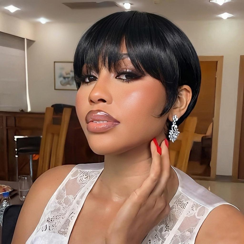 OPQHAIR  6 Inch Women' Short Wig Look Short Straight Hairstyle Suitable for Summer, Music Festivals, Parties & Casual Attire