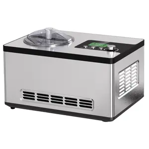 Homtone Ice Cream Maker, No pre-Freezing Automatic Ice Cream Machine 2.1 Quart with Built-in Compressor and LCD Timer for Making Ice Cream,Gelato in 30-60 min