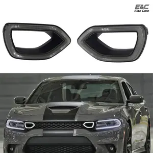 Grille Lights Replacement, Smoke LED Lights Pig Nose for SRT Scat Pack Grille, Fit for Dodge Charger 2015-2022