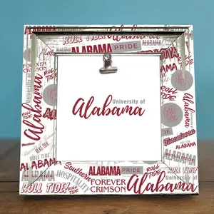 Chic University of Alabama Photo Frame | Rustic 8x8 Shabby Chic Clip Frame | Perfect Graduation & College Gift | Sports Lover Decor | Boyfriend Christmas Lightweight Room