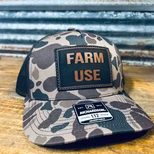 FARM USE leather patched hat
