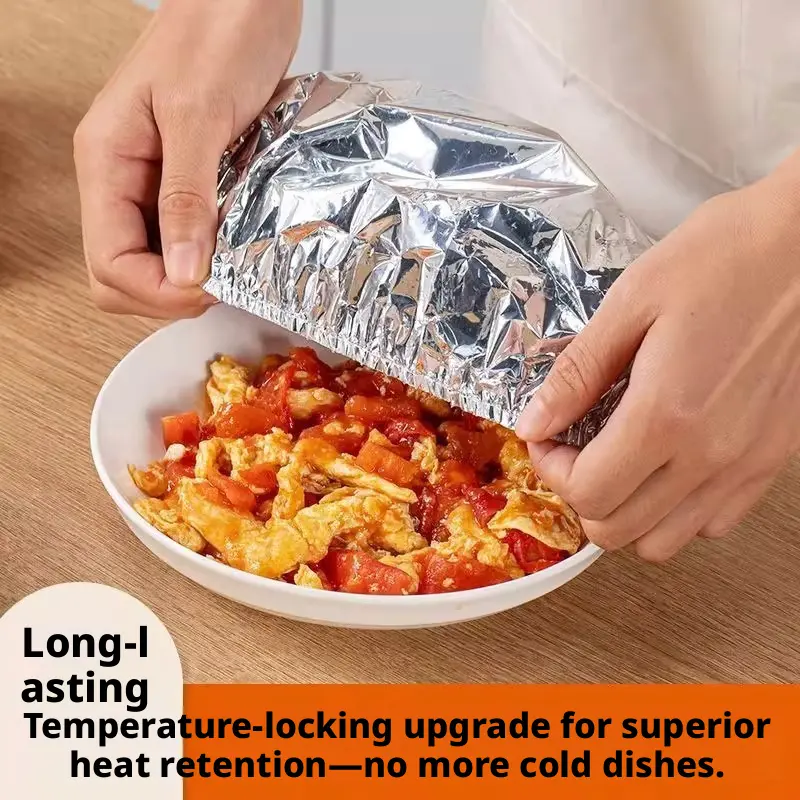 Thickened, heat-resistant aluminum foil food cover—keeps meals warm and fresh; suitable for year-round use.