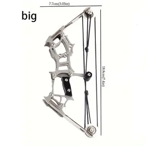 Mini Handheld Bow, Stainless Steel Composite Bow, Durable and Portable, Perfect for Outdoor Hunting, Shooting Practice, Adventure Gift