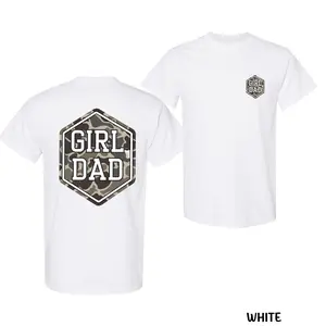 [100% Cotton] Unisex🦅👕Camo Girl Dad T-Shirt, Proud Dad Gift from Daughter, Funny Dad Graphic Tee, Casual Streetwear Apparel, Cool Father’s Day Top, Humorous Shirt for Everyday Wear, Gifts for Him, Country Boy Clothes, Fits