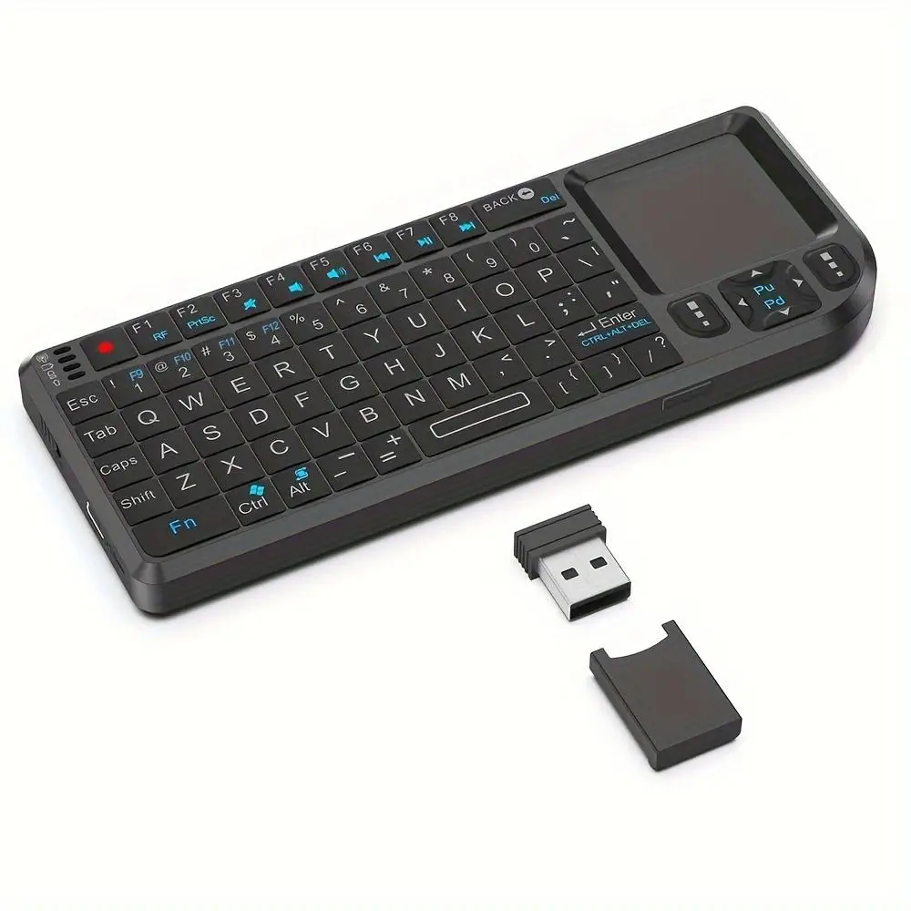 Mini Wireless Keyboard, 2.4G Rechargeable Backlight Keyboard with Touchpad, Keyboard with Backlit for PC, Mac, Smart TV, Wireless Tablet Keyboard, Por