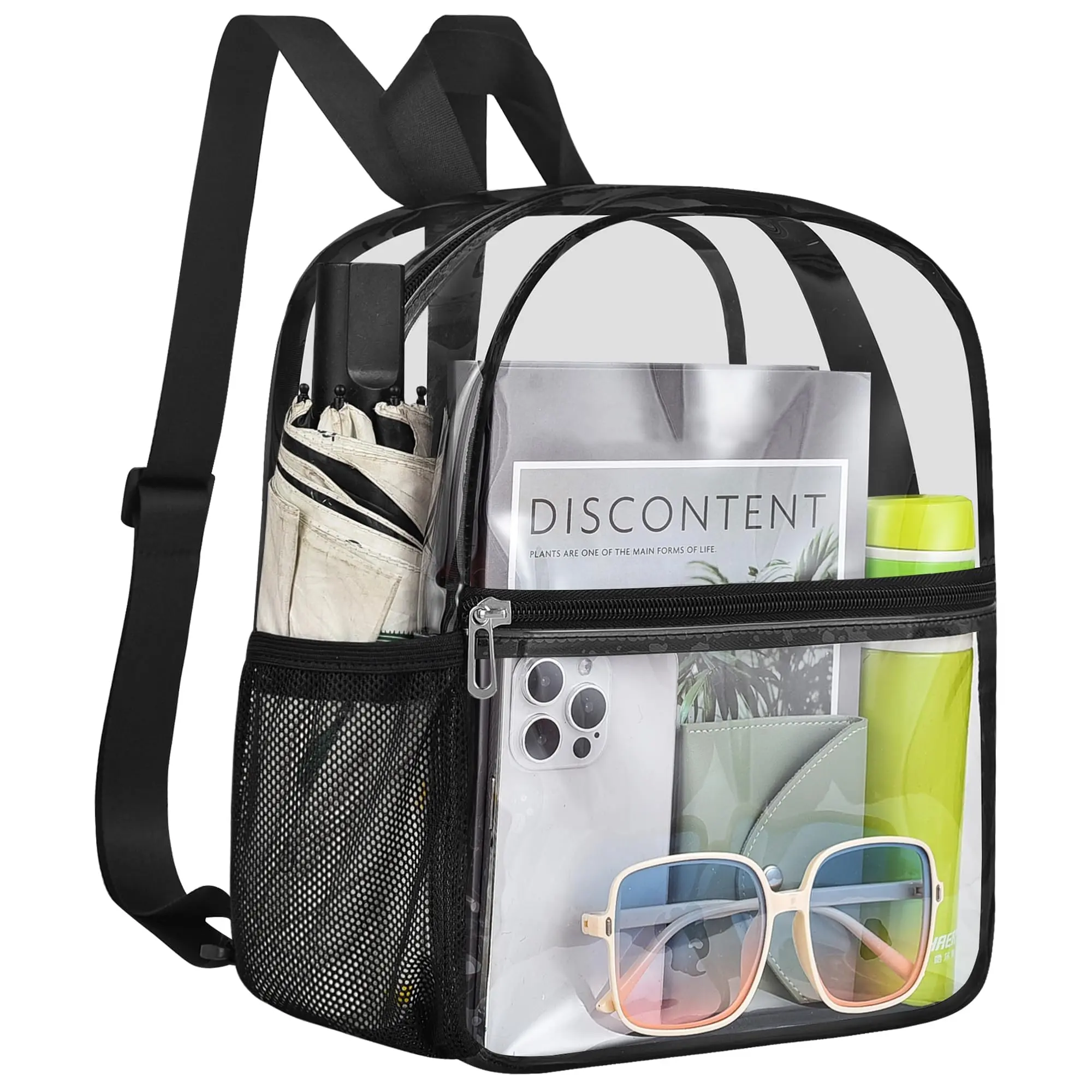 Clear Backpack for Stadium Approved 12x6x12 Waterproof Transparent Daypack for Concerts Sports Events with Padded Straps & 360° Visibility Convenience Festivals