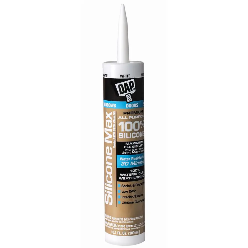 Dap 268049 10.1 oz All-Purpose Silicone Rubber Sealant - Clear, Waterproof, Low Odor, Shrink & Crack Proof, Flexible, Ideal for Doors, Windows, Interior/Exterior Surfaces & Joint Movement (Water Resistant in 30 Mins)