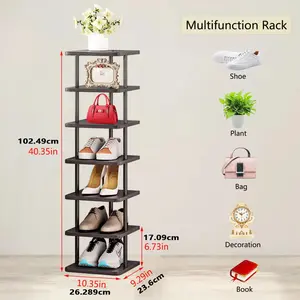 shoe rack vertical narrow shoe shelf storage 7 tier corner shoe organizer for closet entryway garage